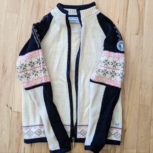 Dale of Norway 2010 Olympics Wool Zip up Cardigan Sweater Medium
